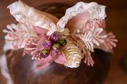 Pink and white fantasy headdress with little ears