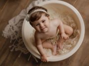 Beige large plain tub