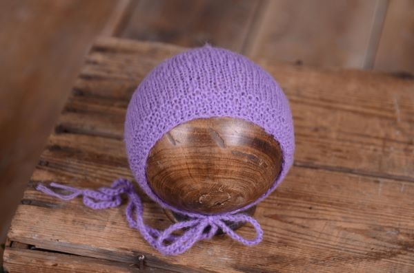 Lilac smooth mohair hat