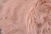 Manta de pelo extralargo liso rosa pastel