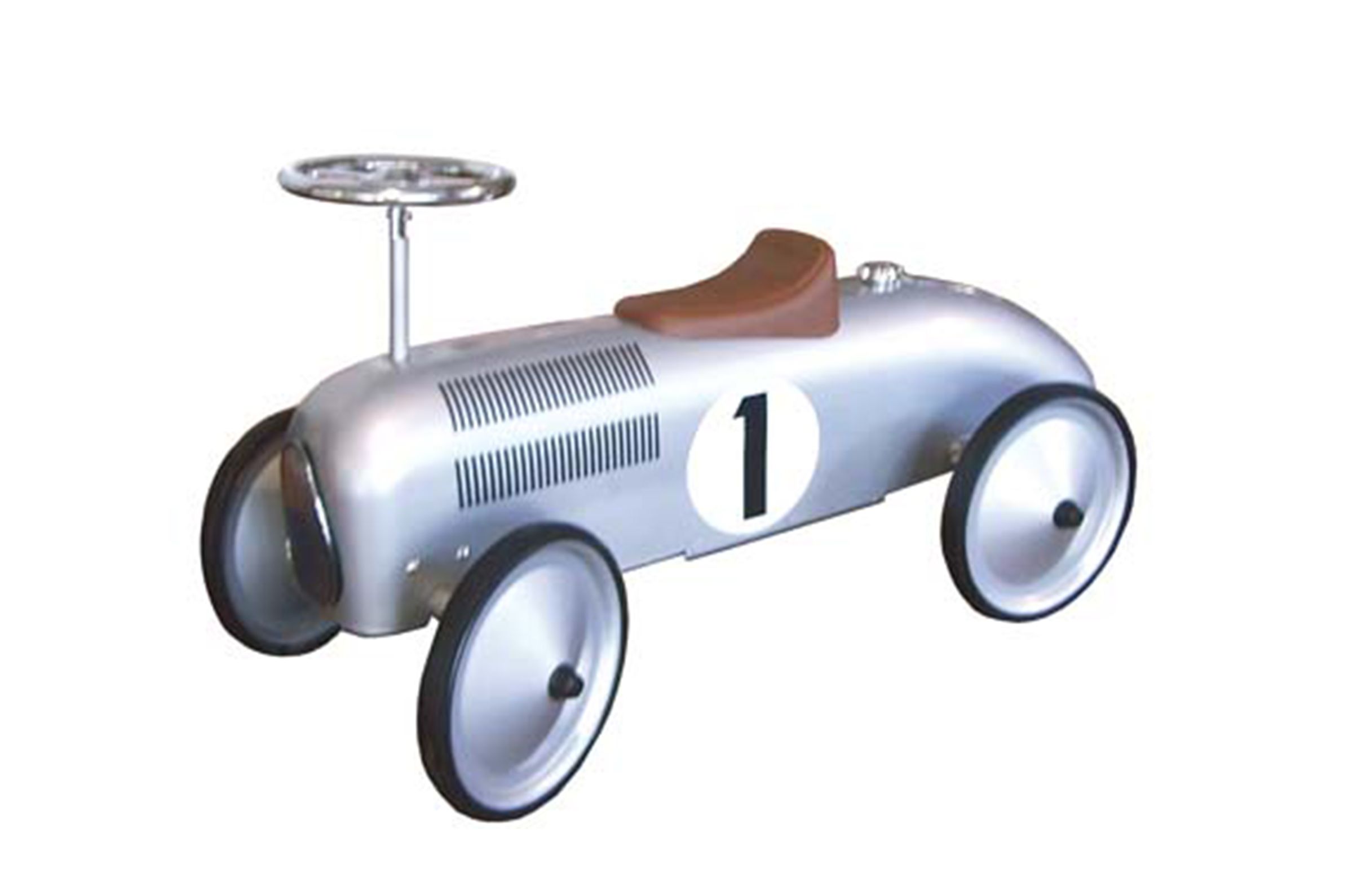 Silver grey vintage racing car