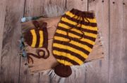 Yellow and black sack bee costume