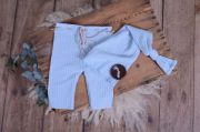 Baby blue stitch hat and trousers set