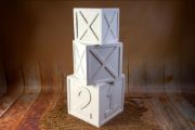 Set of three white stacking cubes