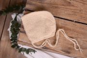 Beige smooth mohair hat