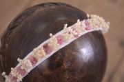 Beige and pink natural floral headdress