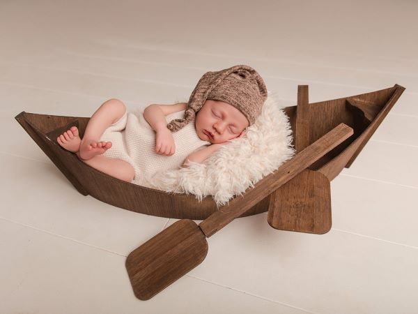 Brown rowboat