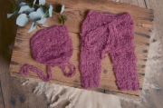 Bougainvillea perforated mohair set
