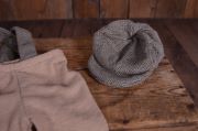 Brown dungarees and cap set