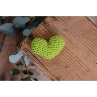 Green crochet heart