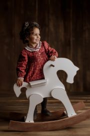 White and brown rocking horse