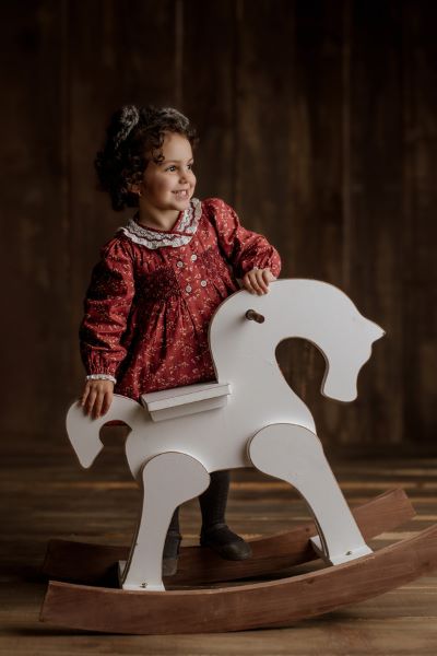 Balancín caballo blanco y marrón