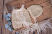 Beige mohair set with ribbons
