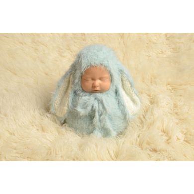 Baby blue rabbit sack and hat set