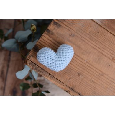 Sky blue crochet heart