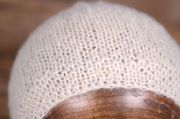 Light yellow smooth mohair hat