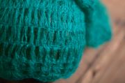 Bonnet long en mohair bleu verdâtre