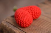 Corazón de crochet rojo