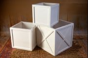 Set of three white stacking cubes