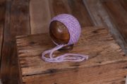 Purple multicoloured mohair hat