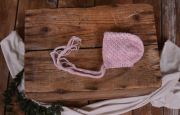 Pink multicoloured mohair hat