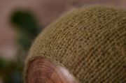 Mütze aus Angorawolle in Olivgrün