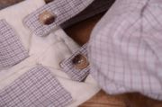 Beige dungarees and cap set