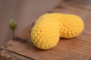 Yellow crochet heart