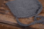 Grey smooth mohair hat