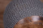 Grey smooth mohair hat