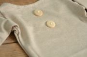 Mottled beige stitch long-sleeve bodysuit 