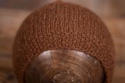 Brown smooth mohair hat