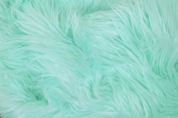 Manta de pelo extralargo liso verde mint