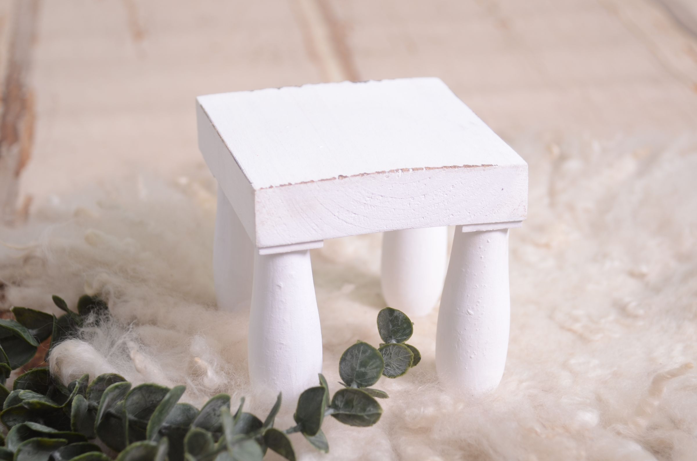 White square table