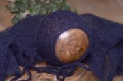 Dark blue mohair wrap and hat set