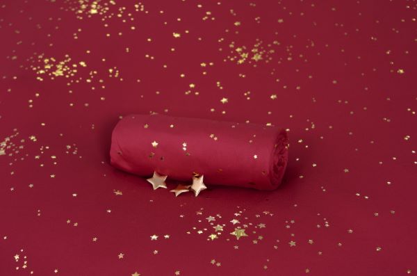 Burgundy stars fabric