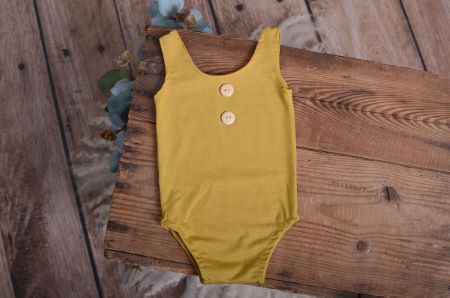 Mustard stitch sleeveless bodysuit