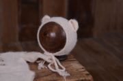 Beige mohair bodysuit and hat set