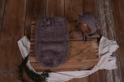 Mink sack and hat with little ears set