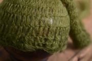Olive green long mohair hat