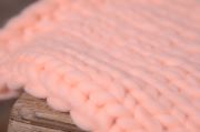 Salmon small plaited blanket