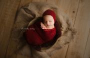 Burgundy mohair wrap and hat set