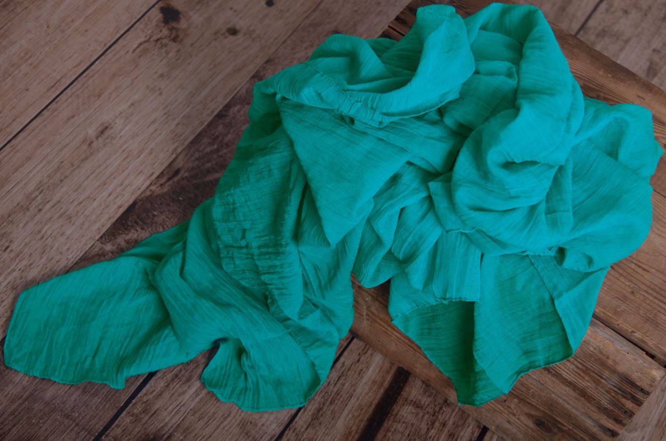 Bluish green muslin wrap