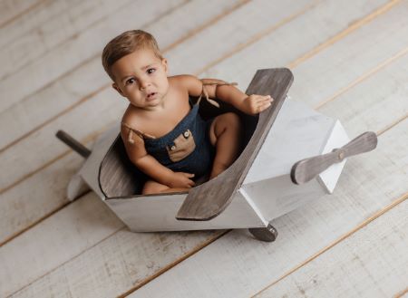 White and brown rustic aeroplane