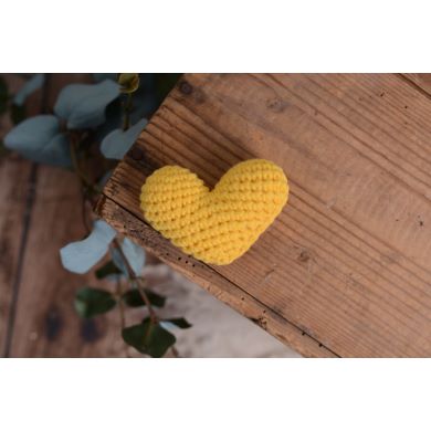 Yellow crochet heart