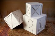 Set of three white stacking cubes