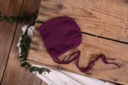 Burgundy smooth mohair hat