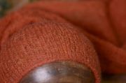 Russet mohair wrap and hat set