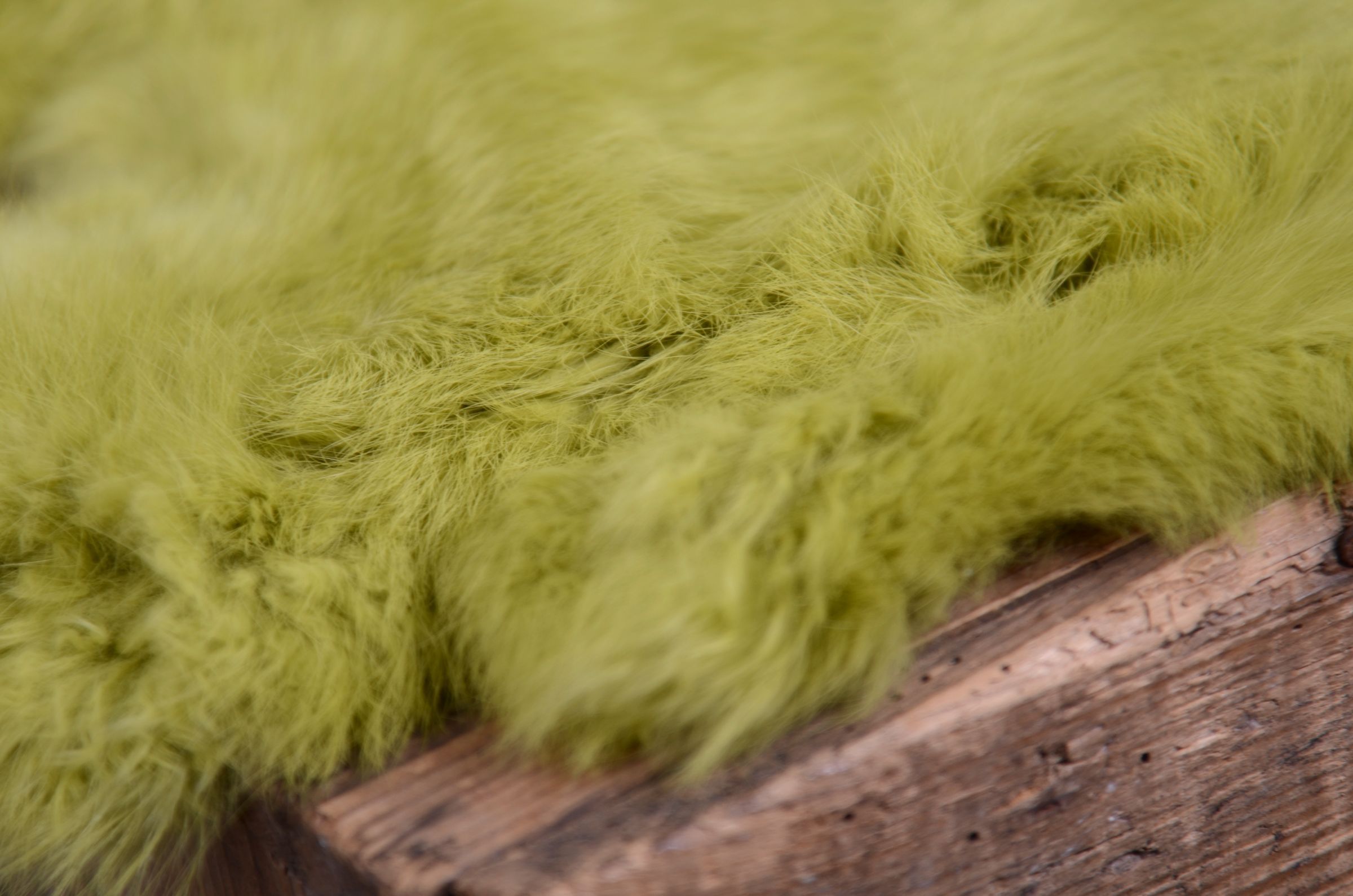 Green fur fabric