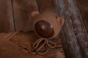 Light brown mohair pyjama and hat set